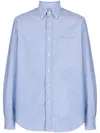 Aspesi Button-down Collar Cotton Shirt In Blue