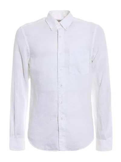 Aspesi Button Down Linen Shirt In White
