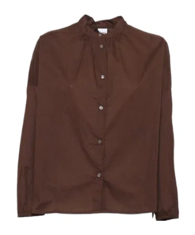 Aspesi Button-down Long Sleeve Shirt In Brown