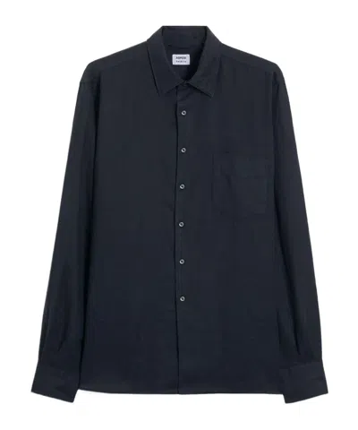 Aspesi Button-down Long-sleeved Shirt In Blue