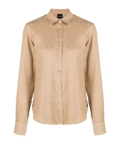 Aspesi Button-down Long-sleeved Shirt In Neutral