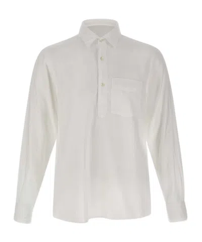 Aspesi Button-down Long-sleeved Shirt In White