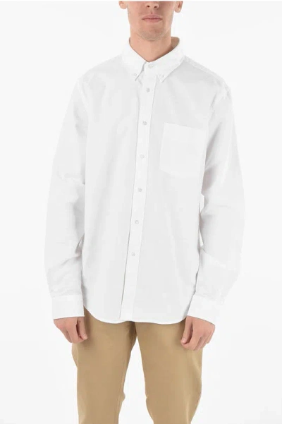 Aspesi Button-down Shirt With Breast-pocket In White