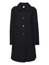 Aspesi Classic Collar Single Breasted Coat In Black