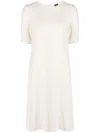 Aspesi Button-embellished Puff Sleeve Dress In Neutrals