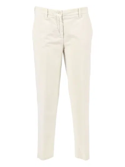 Aspesi Button-fastening Cotton Trousers In Neutral