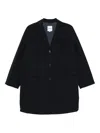 Aspesi Button-fastening Notched-lapel Coat In Black