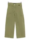 Aspesi Button-fastening Trousers In Green
