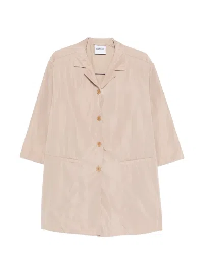 Aspesi Button Front Coat In Neutral