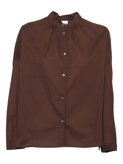 Aspesi Button-front Gathered-back Shirt In Brown