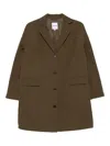 Aspesi Button-front Notched-lapel Coat In Green