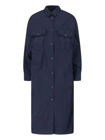 Aspesi Button Front Jacket In Blue