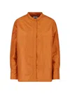 Aspesi Orange Button-up Technical Fabric Jacket In Orange