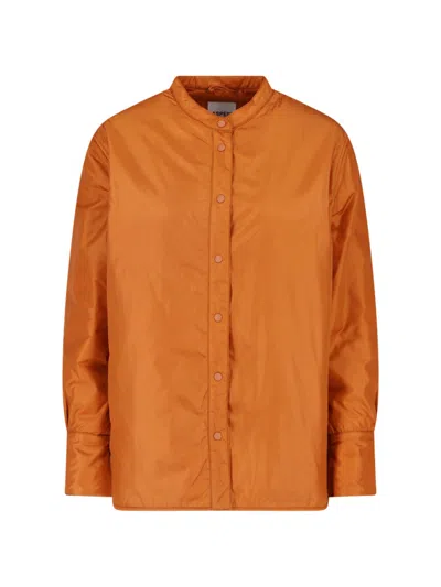 Aspesi Orange Button-up Technical Fabric Jacket