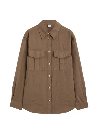 Aspesi Button Pockets Shirt In Brown