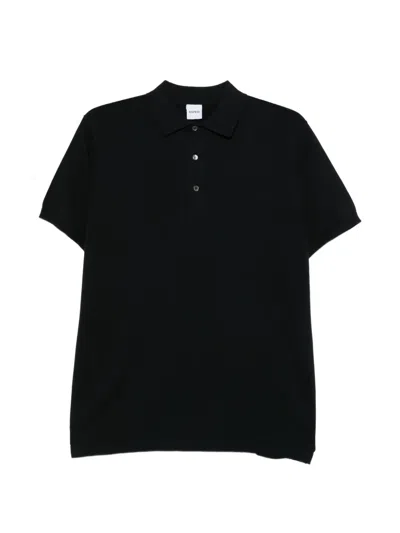 Aspesi Button Polo Shirt In Black