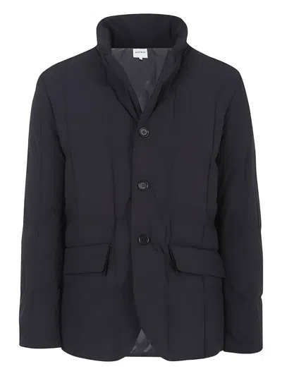 Aspesi Button Quilted Jacket In Blue