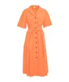 Aspesi Button-down Belted Dress In Orange