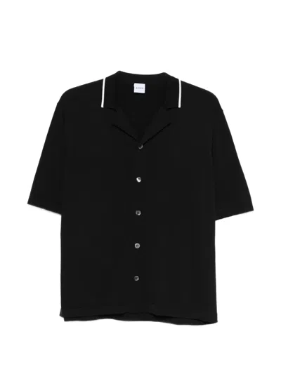 Aspesi Button Short-sleeve Shirt In Black