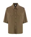 Aspesi Cotton Shirt With Pockets And Epaulettes In Green