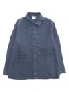 Aspesi Button-up Linen Shirt In Blue