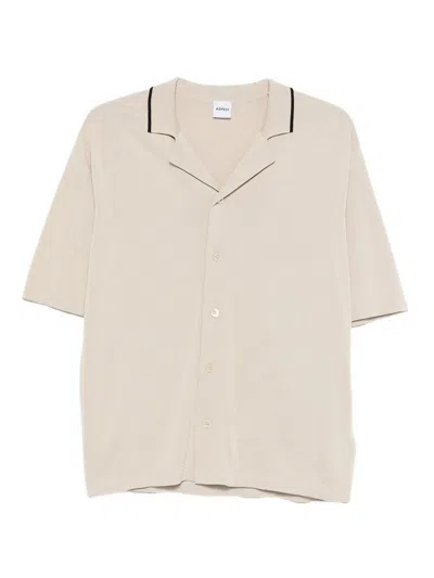 Aspesi Button-up Shirt In Beige Cotton In Neutral