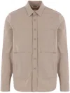 Aspesi Button-up Utility Shirt In Neutrals