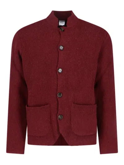 Aspesi Button-up Wool Cardigan In Red