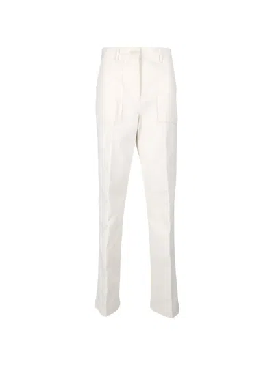 Aspesi Button-detail Straight-leg Trousers In White
