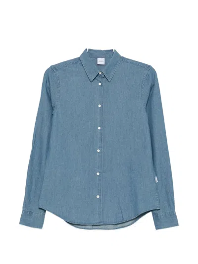 Aspesi Button-down Denim Shirt In Blue