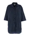 Aspesi Short Loose Fitting Overcoat In Blue