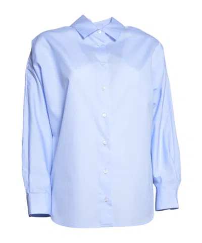 Aspesi Button-down Poplin Shirt In Blue