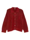 Aspesi Buttoned Collared Cardigan In Red