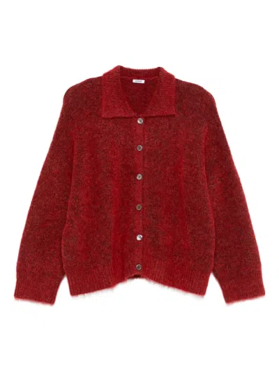 Aspesi Buttoned Collared Cardigan In Red
