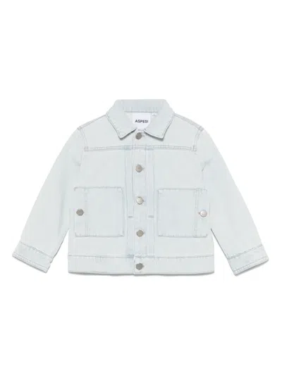 Aspesi Kids' Buttoned Denim Jacket In Blue