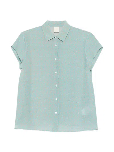 Aspesi Buttoned-fastening Floral-print Shirt In Blue