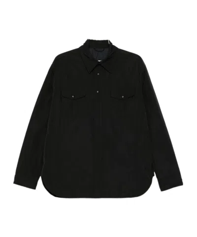 Aspesi Buttoned Flap-pocket Shirt Jacket In Black