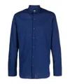 Aspesi Buttoned Long-sleeved Shirt In Blue