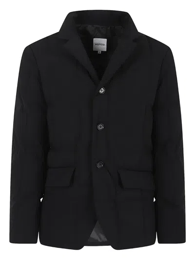Aspesi Buttoned Pocket Jacket In Black