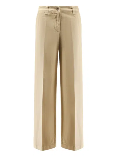 Aspesi Buttoned-pocket Trousers In Brown