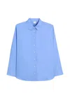 Aspesi Buttoned Poplin Shirt In Blue