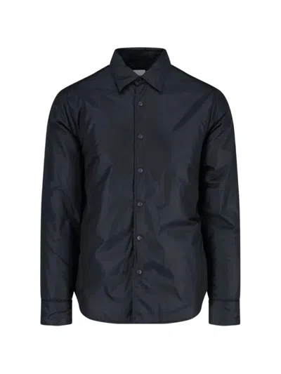 Aspesi Casual Shirt With Long Sleeves And Water-repellent Fabric In Black