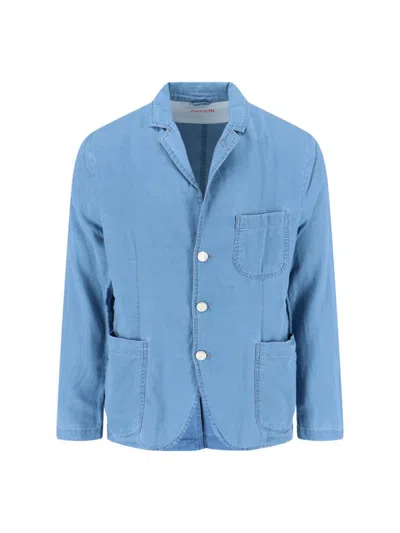Aspesi Buttoned Sleeved Jacket In Blue