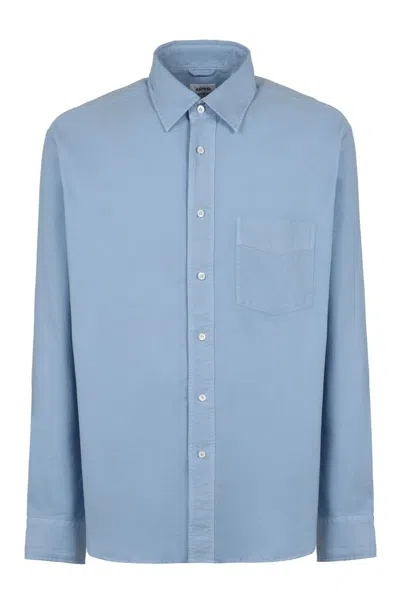 Aspesi Buttoned Sleeved Shirt In Blue