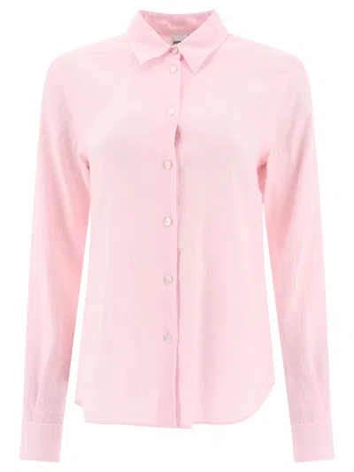 Aspesi Button-up Long-sleeved Shirt In Pink