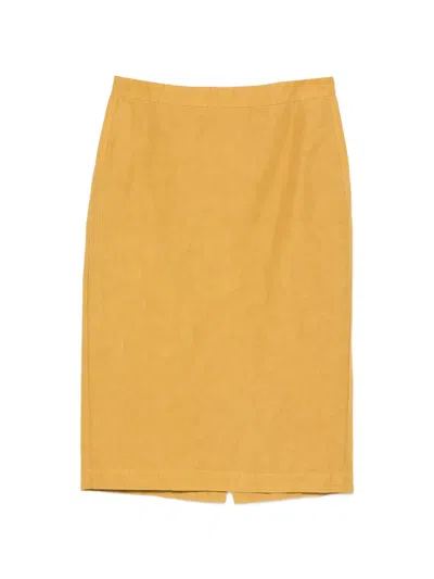 Aspesi Buttoned Slit Skirt In Yellow