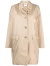 Aspesi Buttoned-up Gabardine Coat In Neutrals