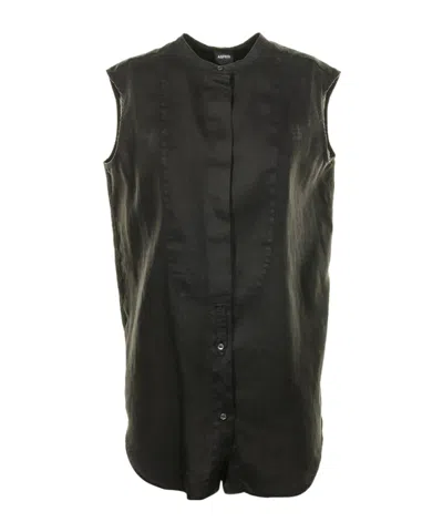 Aspesi Buttoned-up Sleeveless Top In Black