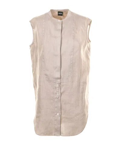 Aspesi Buttoned-up Sleeveless Top In Neutral