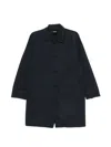 Aspesi Button-fastening Coat In Blue